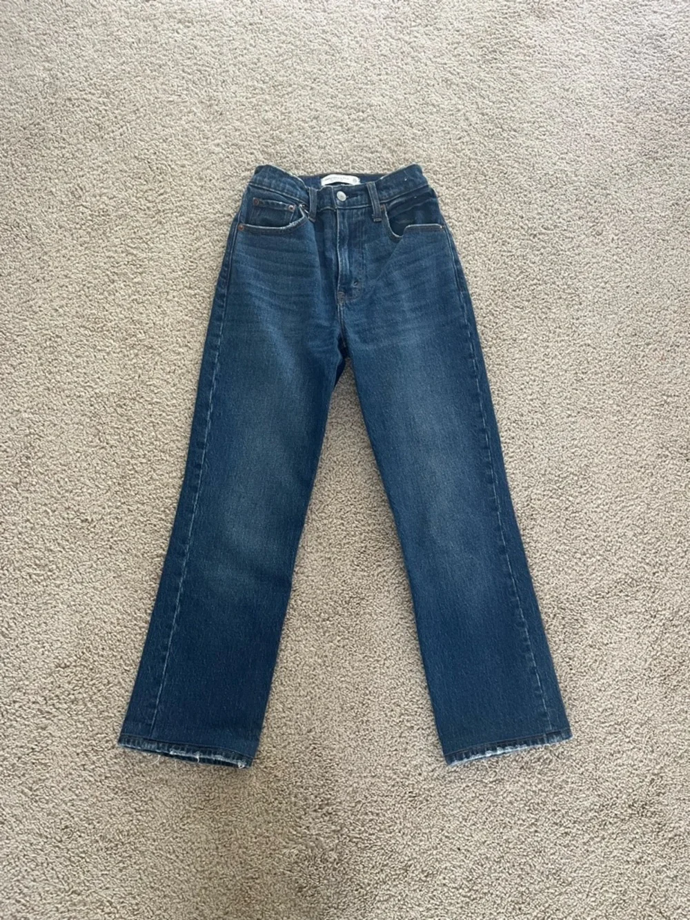 Abercrombie & Fitch Straight Leg Dark Blue Denim Jeans - Picture 4 of 4